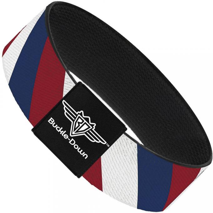 Buckle-Down Elastic Bracelet - Diagonal Stripe Red/White/Navy