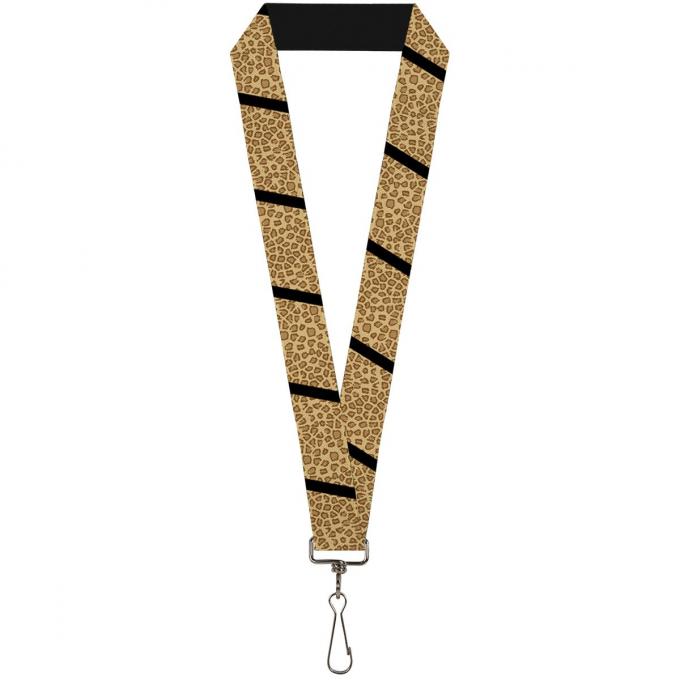 Buckle-Down Lanyard - Leopard Brown/Black Slash
