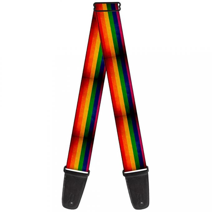 Guitar Strap - Flag Pride Distressed Rainbow