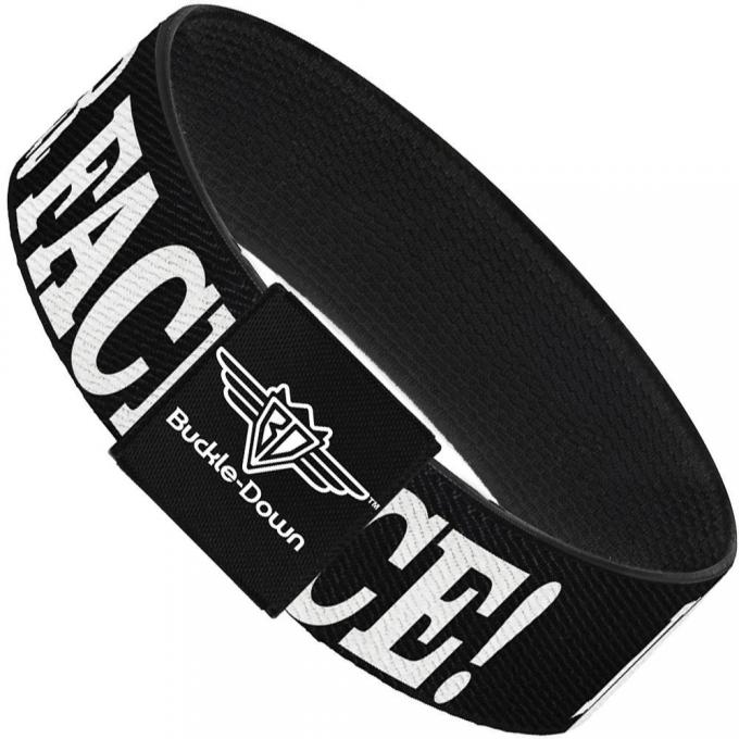Buckle-Down Elastic Bracelet - IN YOUR FACE Black/White