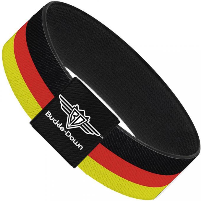 Buckle-Down Elastic Bracelet - Stripes Black/Red/Yellow