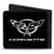 Bi-Fold Wallet - Corvette Black/Silver CENTERED