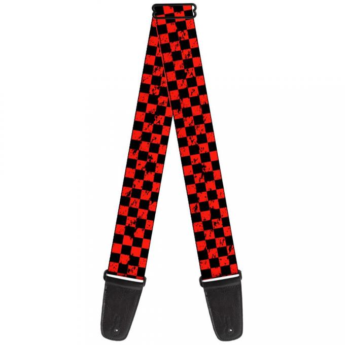 Guitar Strap - Checker Weathered Black/Red