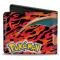 Bi-Fold Wallet - POKEMON Charizard CLOSE-UP Pose2 Flames Black/Orange/Red