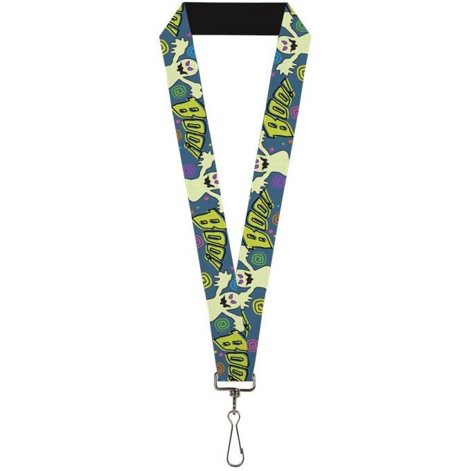 Buckle-Down Lanyard - Ghost BOO! Blue/Multi Color