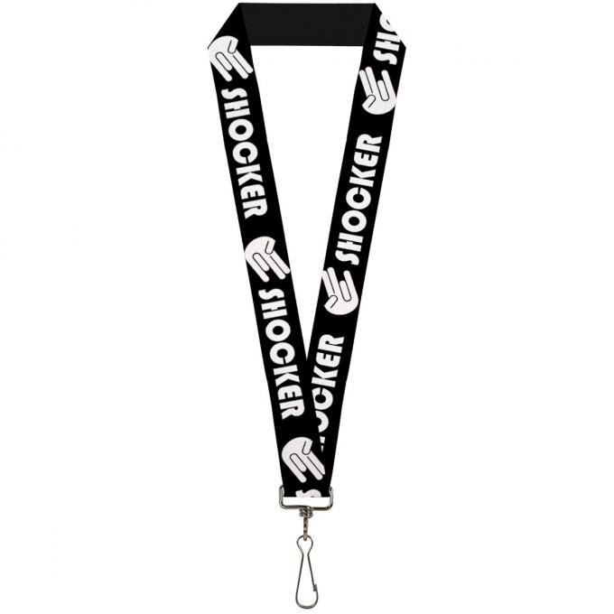 Buckle-Down Lanyard - SHOCKER w/Hand Sign Black/White