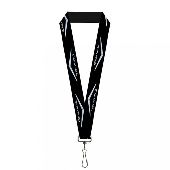 Lanyard - 1.0" - 1955-57 CHEVROLET V Emblem Black/Silver
