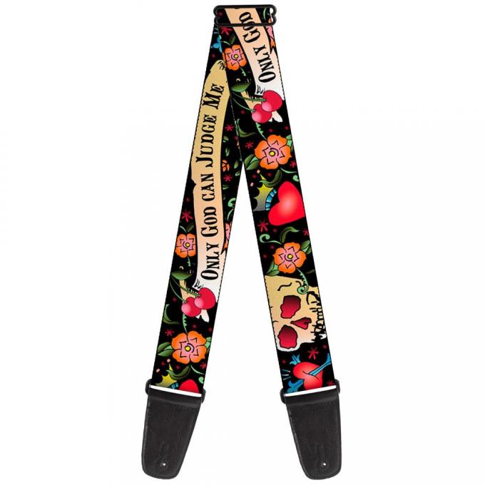 Guitar Strap - Only God Can Judge Me Black