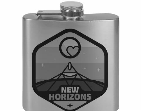 Stainless Steel Flask - 6 OZ - NEW HORIZONS Pluto Tonal Grays