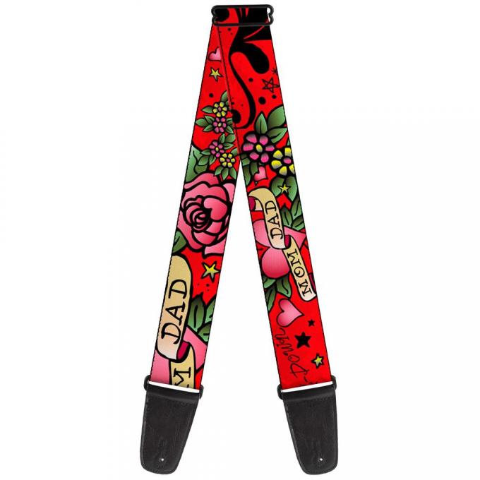 Guitar Strap - Mom & Dad Red