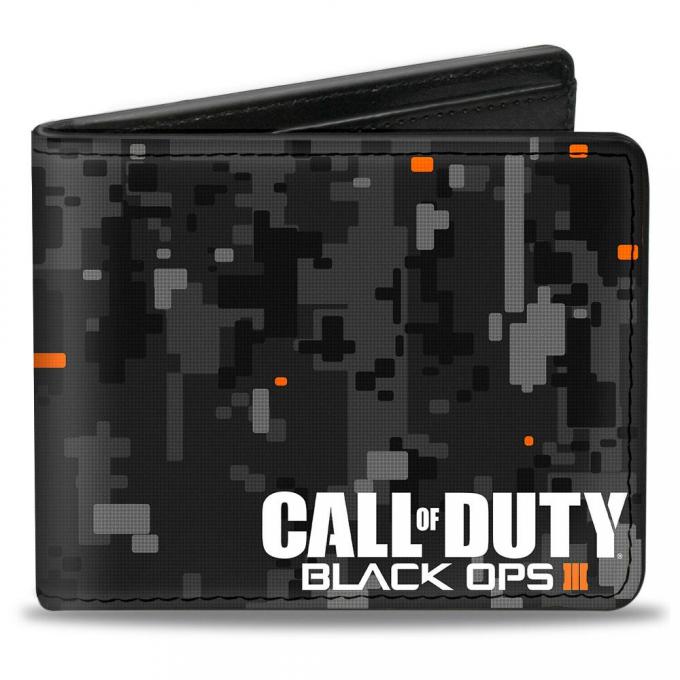 Bi-Fold Wallet - CALL OF DUTY-BLACK OPS III Digital Camo Grays/Black/Orange/White