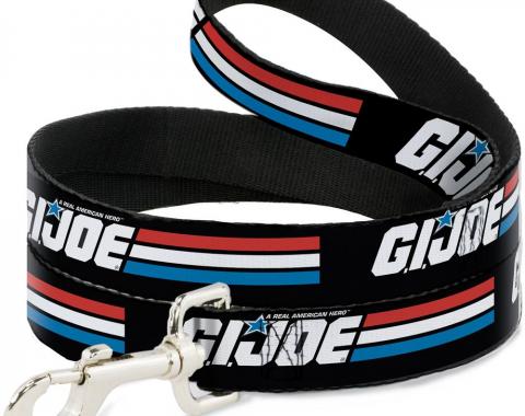 Dog Leash GI JOE Stripe Logo Black/Red/White/Blue