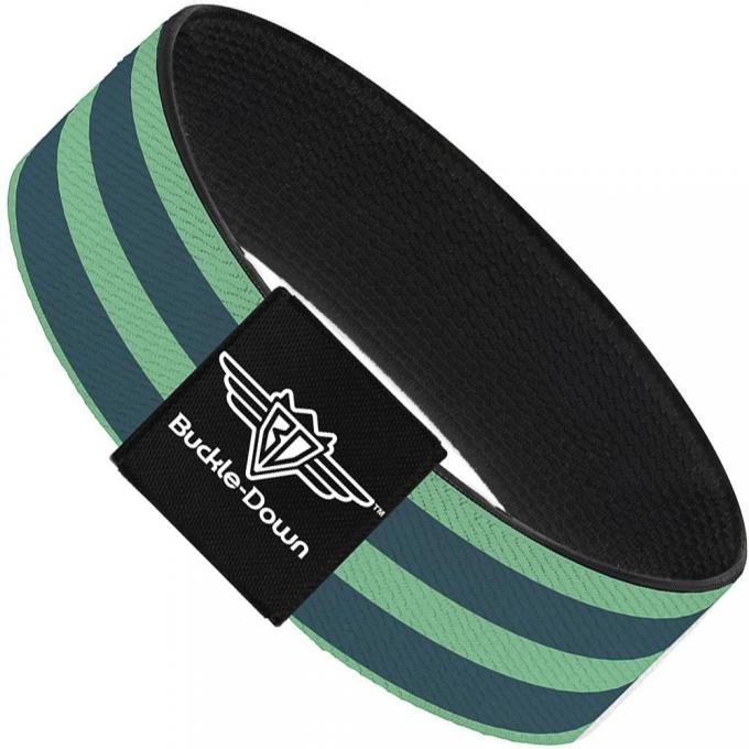 Buckle-Down Elastic Bracelet - Stripes Pastel Green/Olive