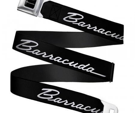 BARRACUDA Script Logo Full Color Black/White Seatbelt Belt - BARRACUDA Script Logo Black/Silver Webbing