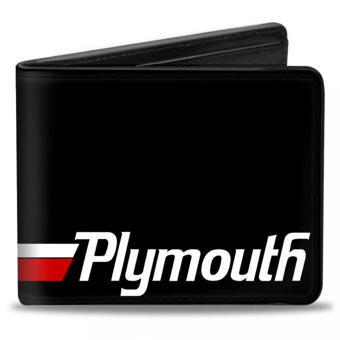Bi-Fold Wallet - PLYMOUTH Text/Stripe Black/White/Red