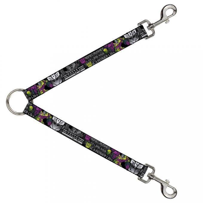 Dog Leash Splitter - DEVASTATOR Action Pose/Decepticon Logo/Constructicon Names Black/Silver-Fade