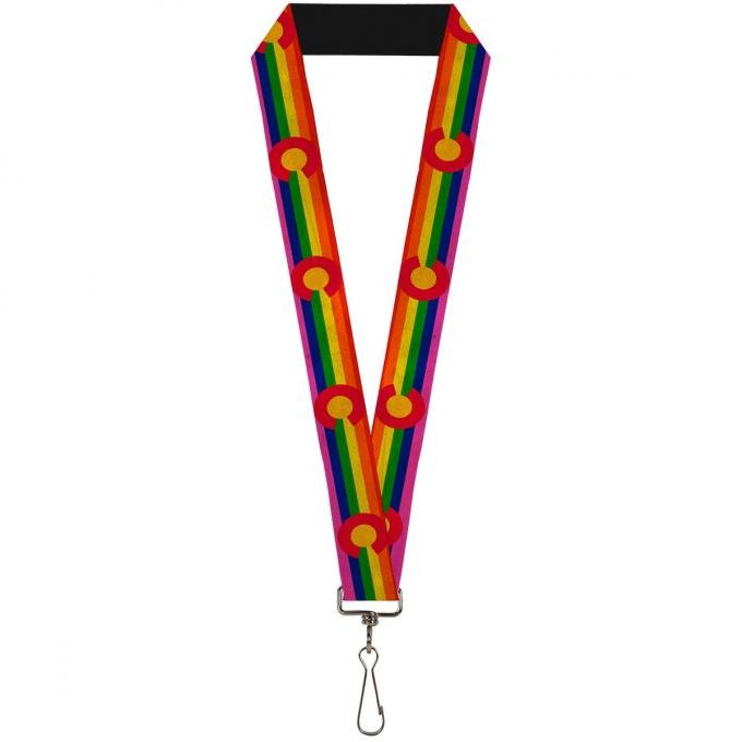 Buckle-Down Lanyard - Colorado Flags2 Pride Vintage