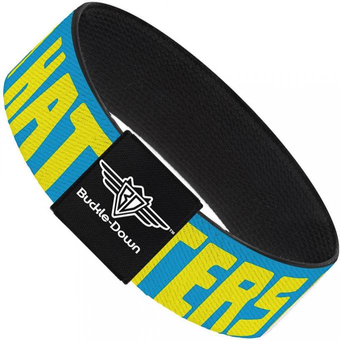 Buckle-Down Elastic Bracelet - HATERS GONNA HATE Turquoise/Yellow