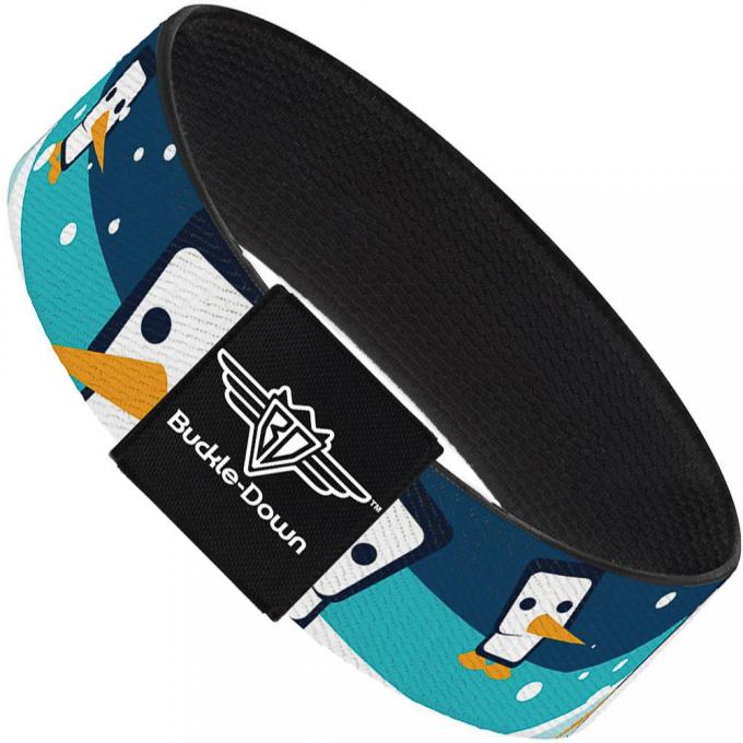 Buckle-Down Elastic Bracelet - Block Penguins Navy