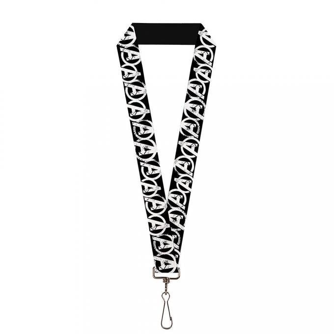 MARVEL AVENGERS 
Lanyard - 1.0" - Avengers "A" Logo Weathered Black/White