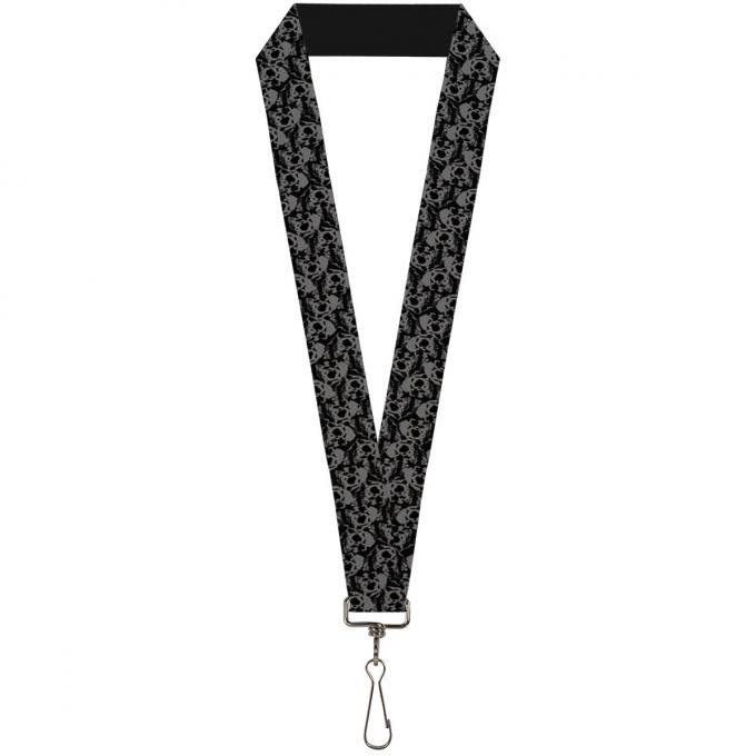 Buckle-Down Lanyard - Skull Yard Black/Gray