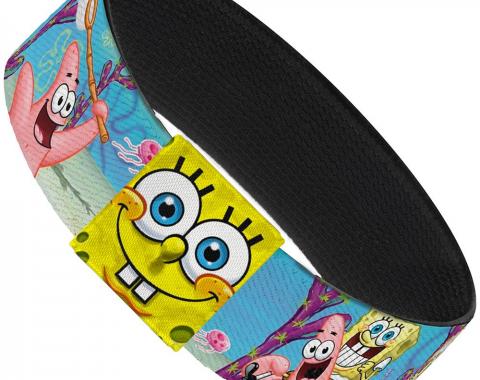 Elastic Bracelet - 1.0" - SpongeBob & Patrick Starfish Jellyfishing Scenes
