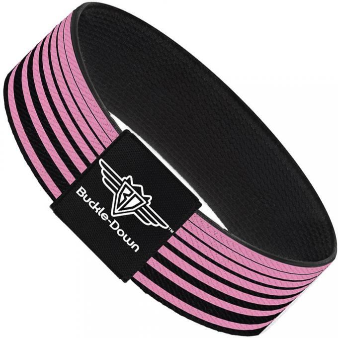 Buckle-Down Elastic Bracelet - Stripe Transition Black/Pink