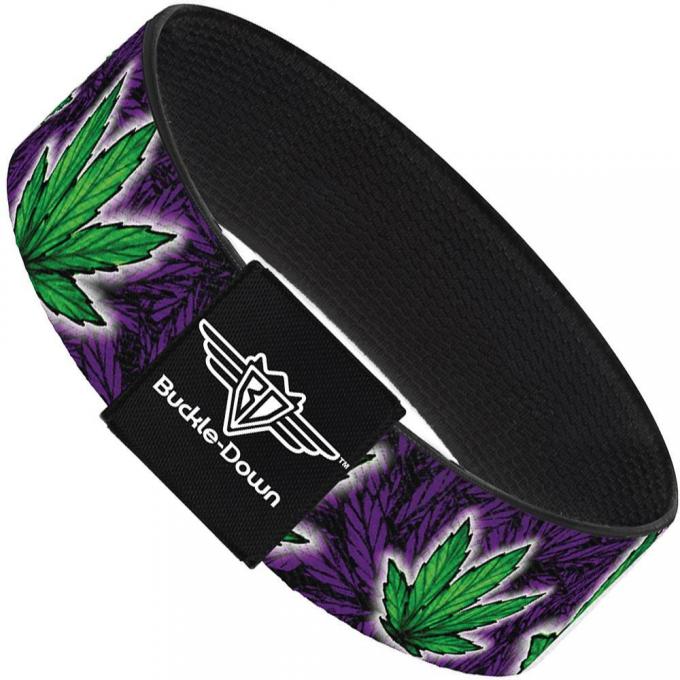Buckle-Down Elastic Bracelet - Marijuana Haze Purple