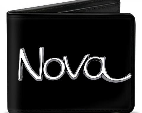 Bi-Fold Wallet - 1968-72 NOVA Script Emblem Black/Silver