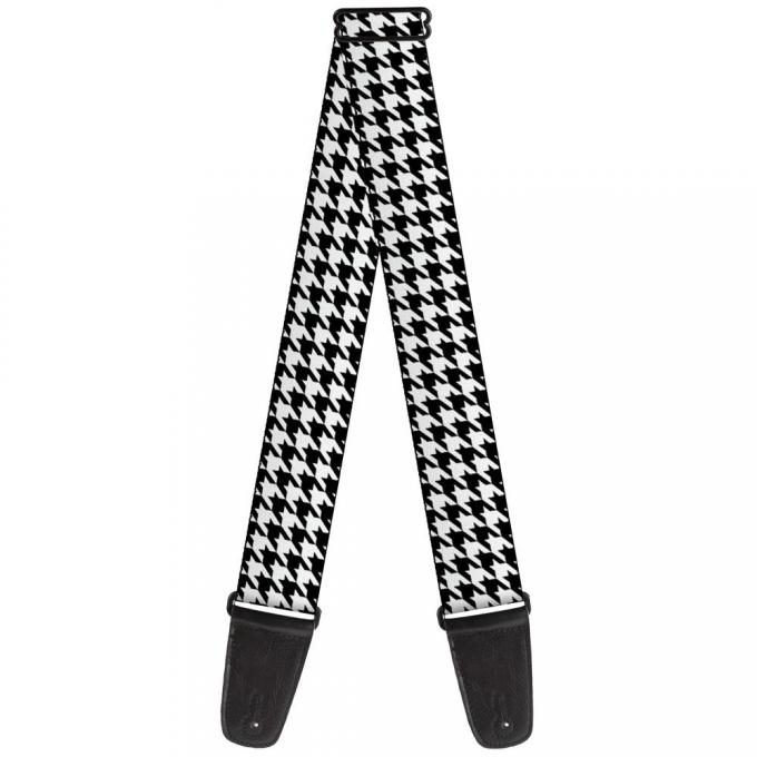 Guitar Strap - Houndstooth Black/White