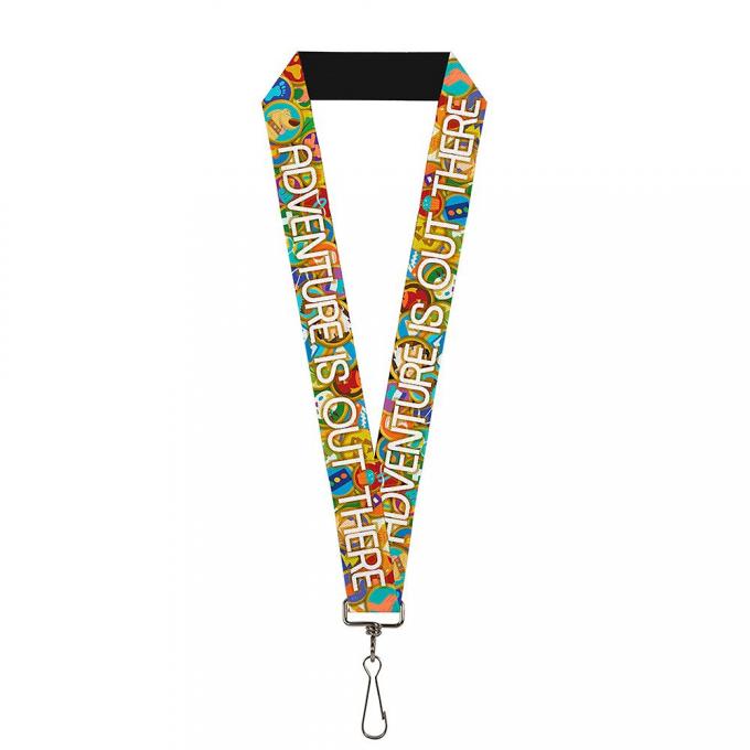 Lanyard - 1.0" - ADVENTURE IS OUT THERE/Stacked Wilderness Explorer Badges Tan/Multi Color/White