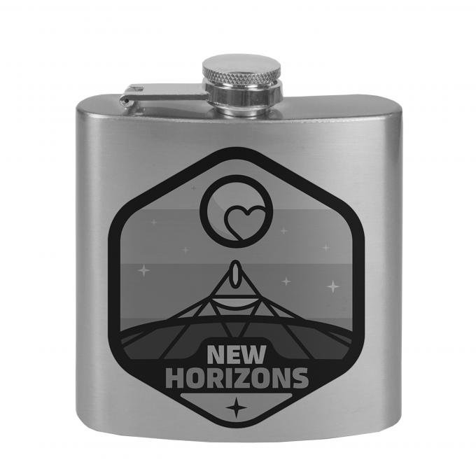 Stainless Steel Flask - 6 OZ - NEW HORIZONS Pluto Tonal Grays