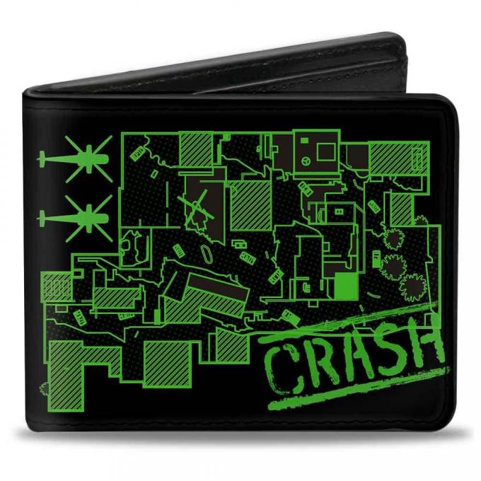 Bi-Fold Wallet - CALL OF DUTY-MODERN WARFARE CRASH Map Black/Green/White