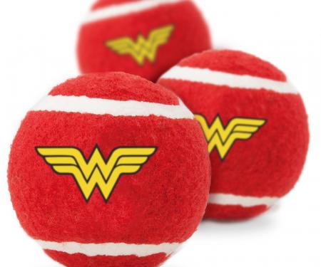 Dog Toy Squeaky Tennis Ball 3-PACK -  Wonder Woman Logo Red/Yellow