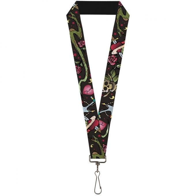 Buckle-Down Lanyard - Live Hard Die Young C/U Black