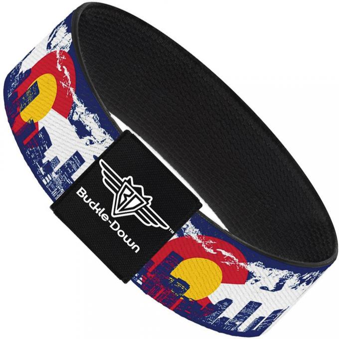 Buckle-Down Elastic Bracelet - Colorado Skyline/Mountains