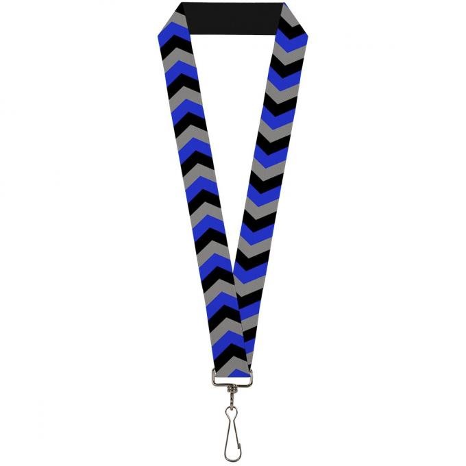 Buckle-Down Lanyard - Chevron Blue/Black/Gray
