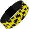 Elastic Bracelet - 1.0" - Multi Bat Signals Scattered Yellow/Black