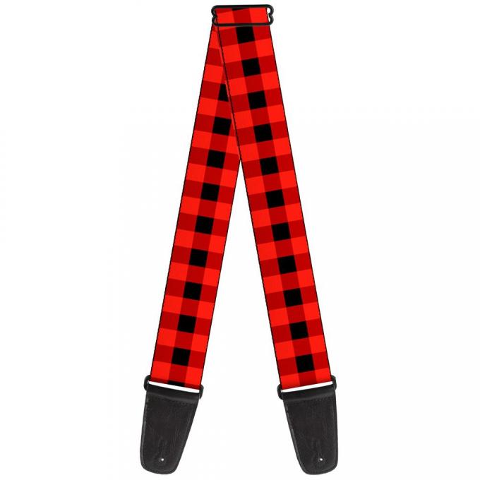 Guitar Strap - Buffalo Plaid Black/Red