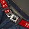 Harry Potter Logo Full Color Black/White Seatbelt Belt - HOGWARTS EXPRESS 9_ Red/White Webbing