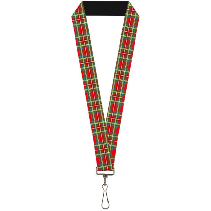 Buckle-Down Lanyard - Tartan Plaid Red/Green