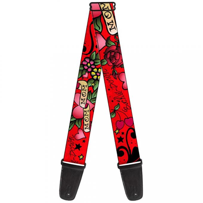 Guitar Strap - Mom & Mom Red