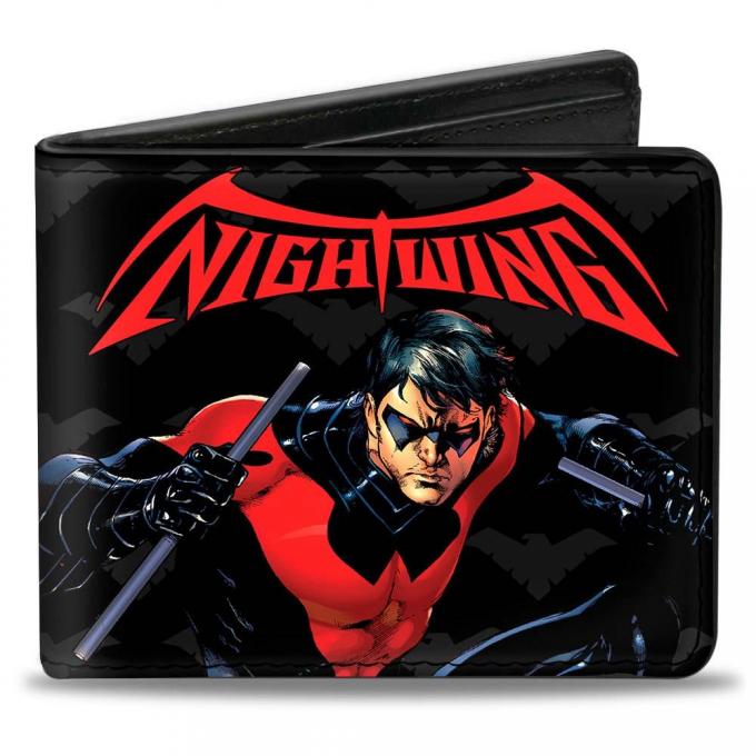 Bi-Fold Wallet - NIGHTWING Issue #1 Welcome to Gotham Cover Pose/Logo Black/Gray/Red