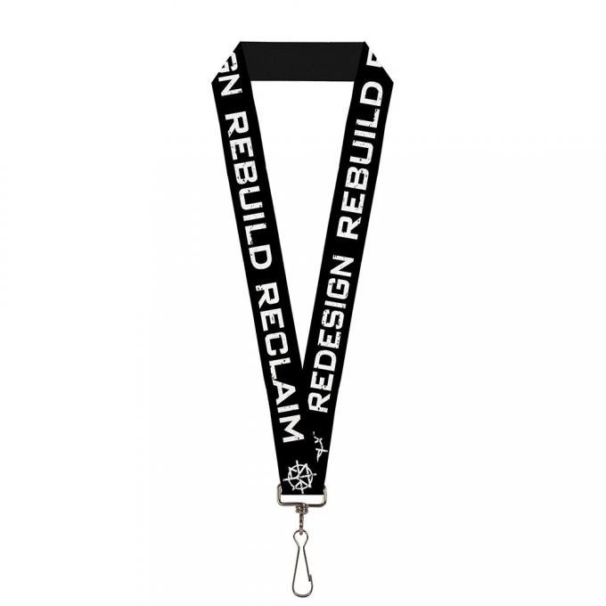 Lanyard - 1.0" - Seth Rollins REDESIGN REBUILD RECLAIM Weathered Black/White