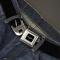1955-57 CHEVROLET V Emblem Full Color Black/Silver Seatbelt Belt - 1955-57 CHEVROLET V Emblem Black/Silver Webbing