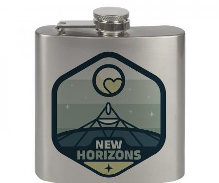 Stainless Steel Flask - 6 OZ - NEW HORIZONS Pluto Blues/White