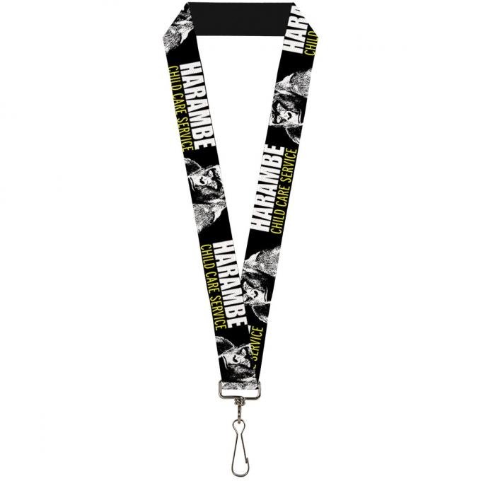 Buckle-Down Lanyard - HARAMBE CHILD CARE SERVICES Black/White/Yellow