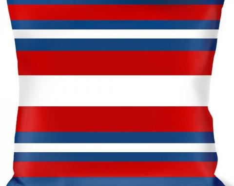 Buckle-Down Throw Pillow - Striped Blue/Red/White