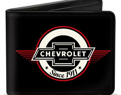 Bi-Fold Wallet - Retro Chevy Bowtie SINCE 1911 Black/Red/Ivory