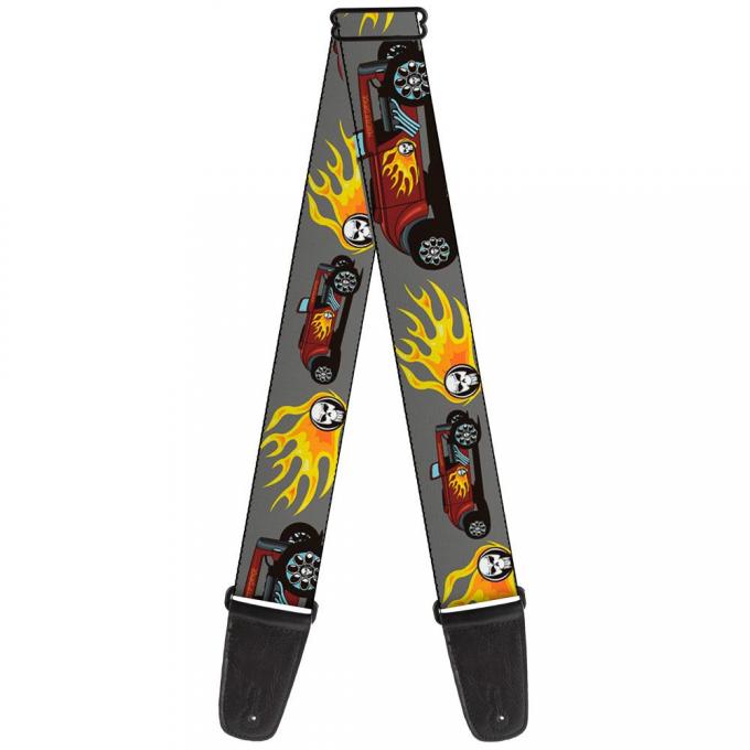 Guitar Strap - Hot Rod w/Flame Skull